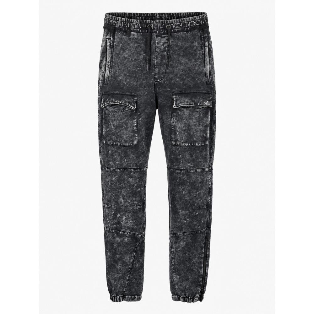 Prps Mens Acid Wash Cargo Jogger Pants 35" Inseam Black Distress Streetwear 2XL